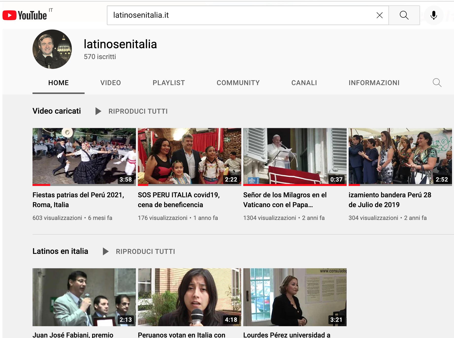 Ver los mejores videos históricos de los “Latinos en Italia”